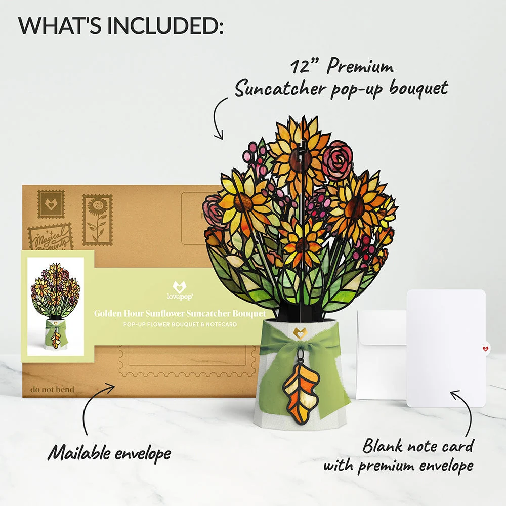 Lovepop Golden Hour Sunflower Suncatcher Bouquet Vase - Image 6