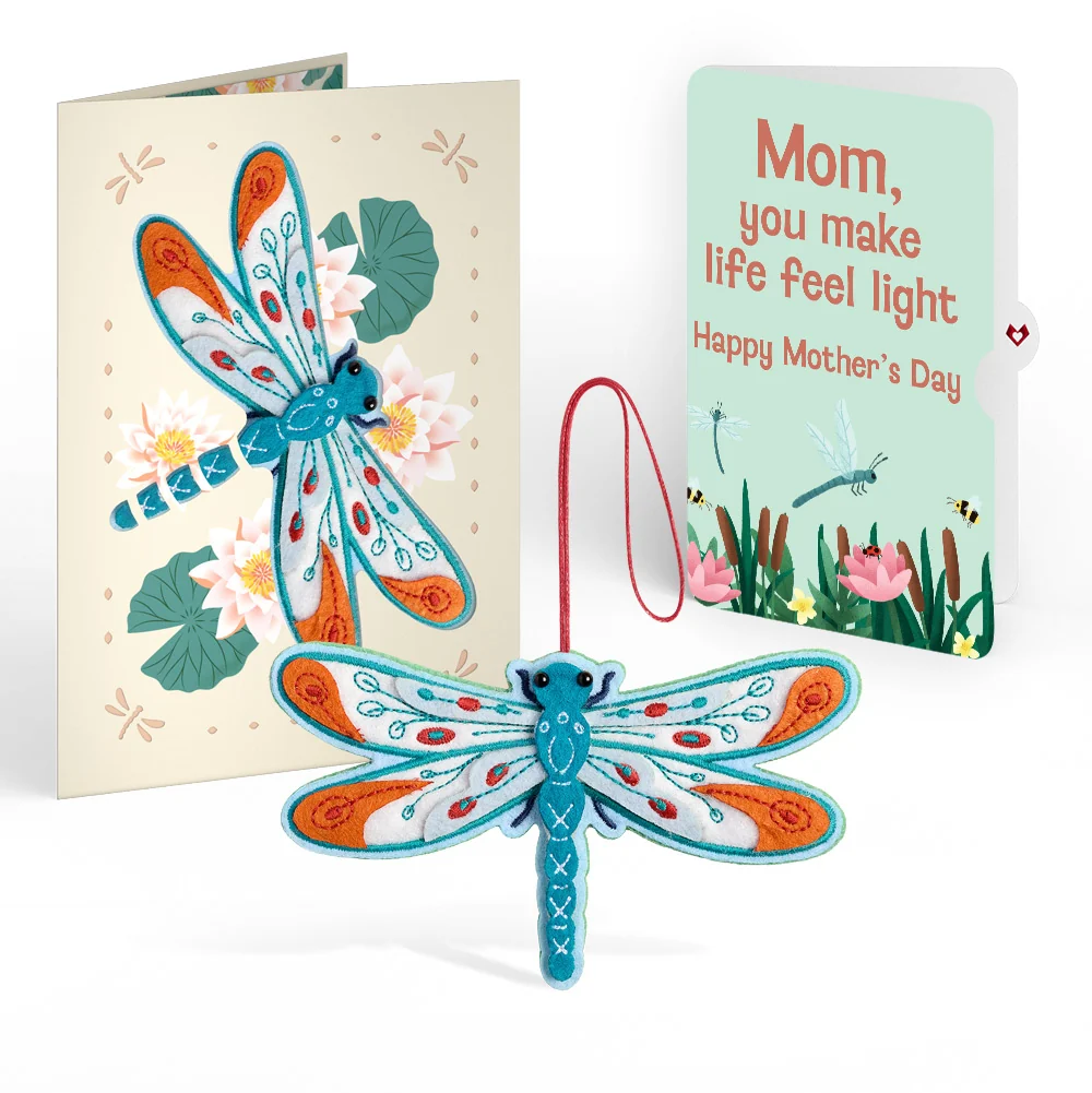 Lovepop Peaceful Dragonfly Mother’s Day HeartFelt Charm Card and Sentiment Set for Mom