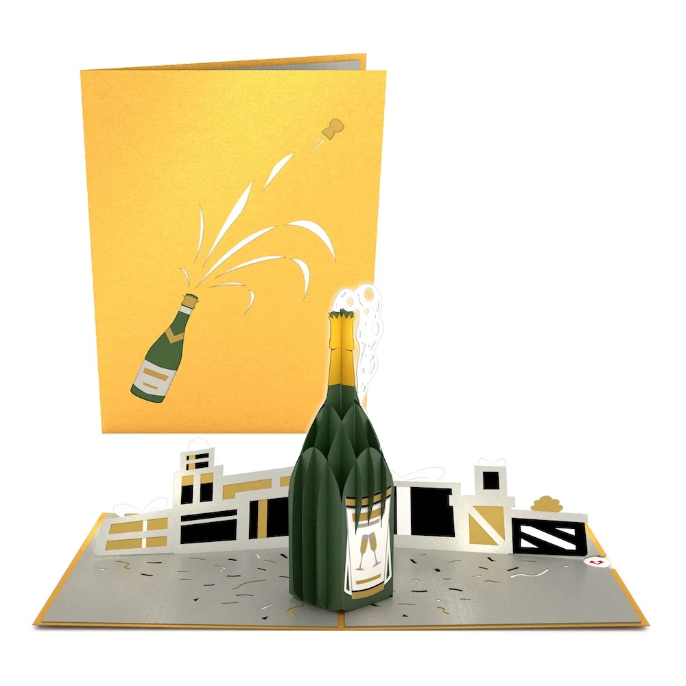 Lovepop Champagne Celebration Pop-Up Card Bottle