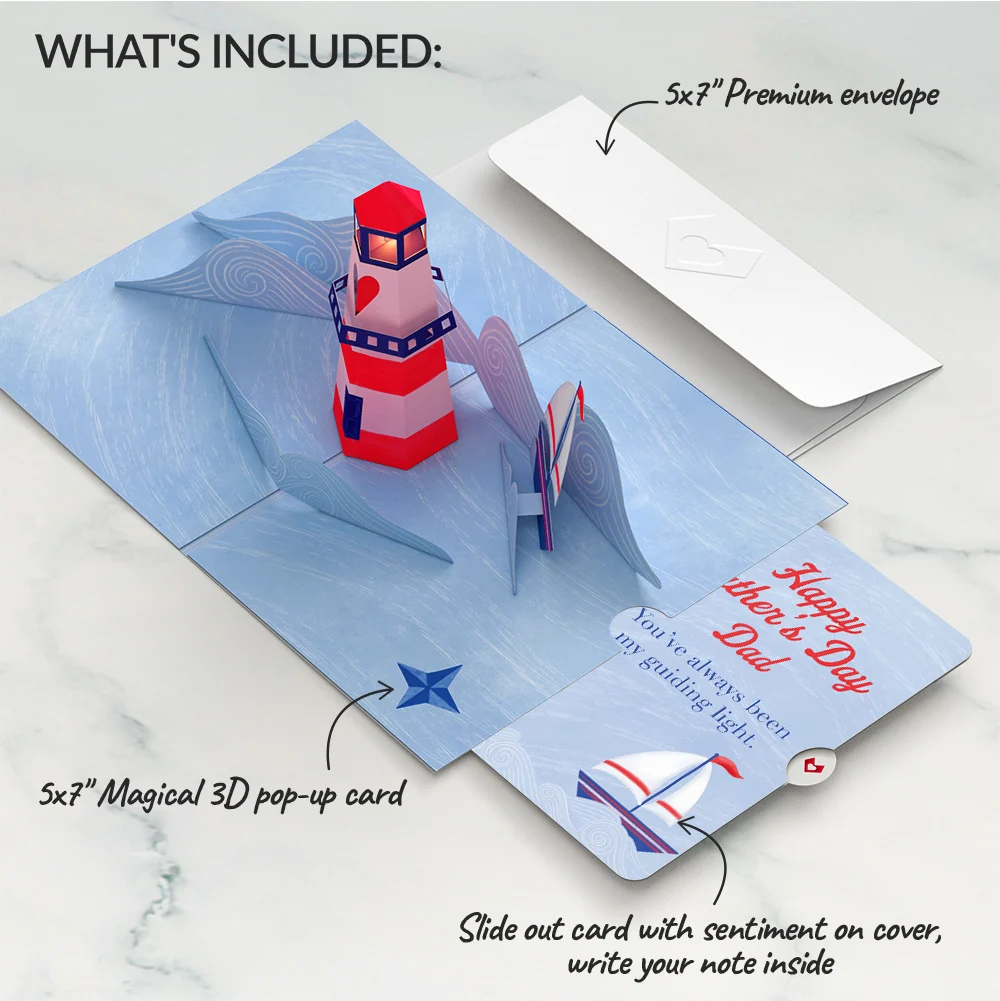 Lovepop Light of My Life Father's Day Light-Up Pop-Up Card and Sailing Boat Guiding Light Sentiment Set for Dad - Image 2