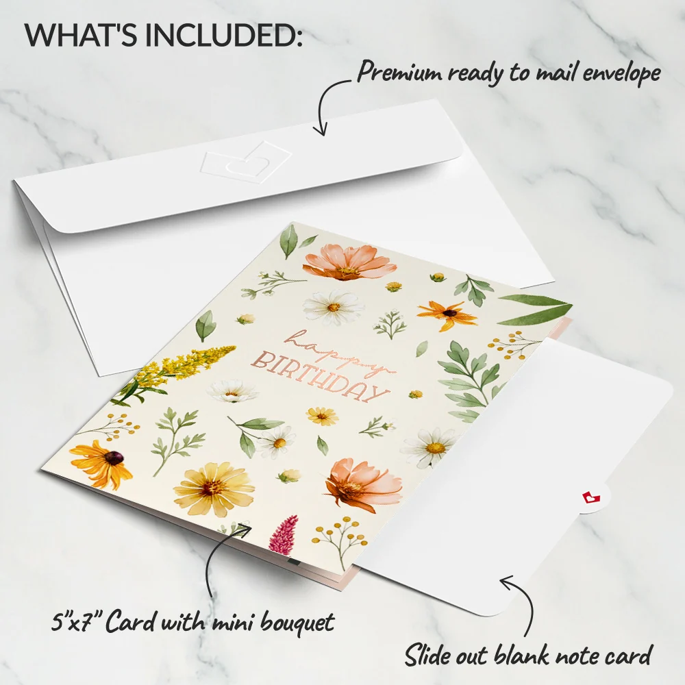 Lovepop Birthday Wildflowers Card with Mini Bouquet - Image 6