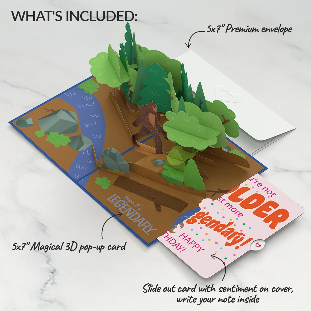 Lovepop Bigfoot Legendary Birthday Pop-Up Card and Sentiment Set - Image 2