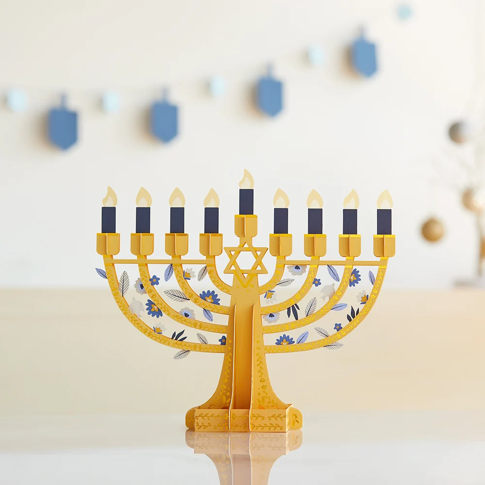 Lovepop Elegant Interactive Menorah Giant Pop-Up Gift Candle
