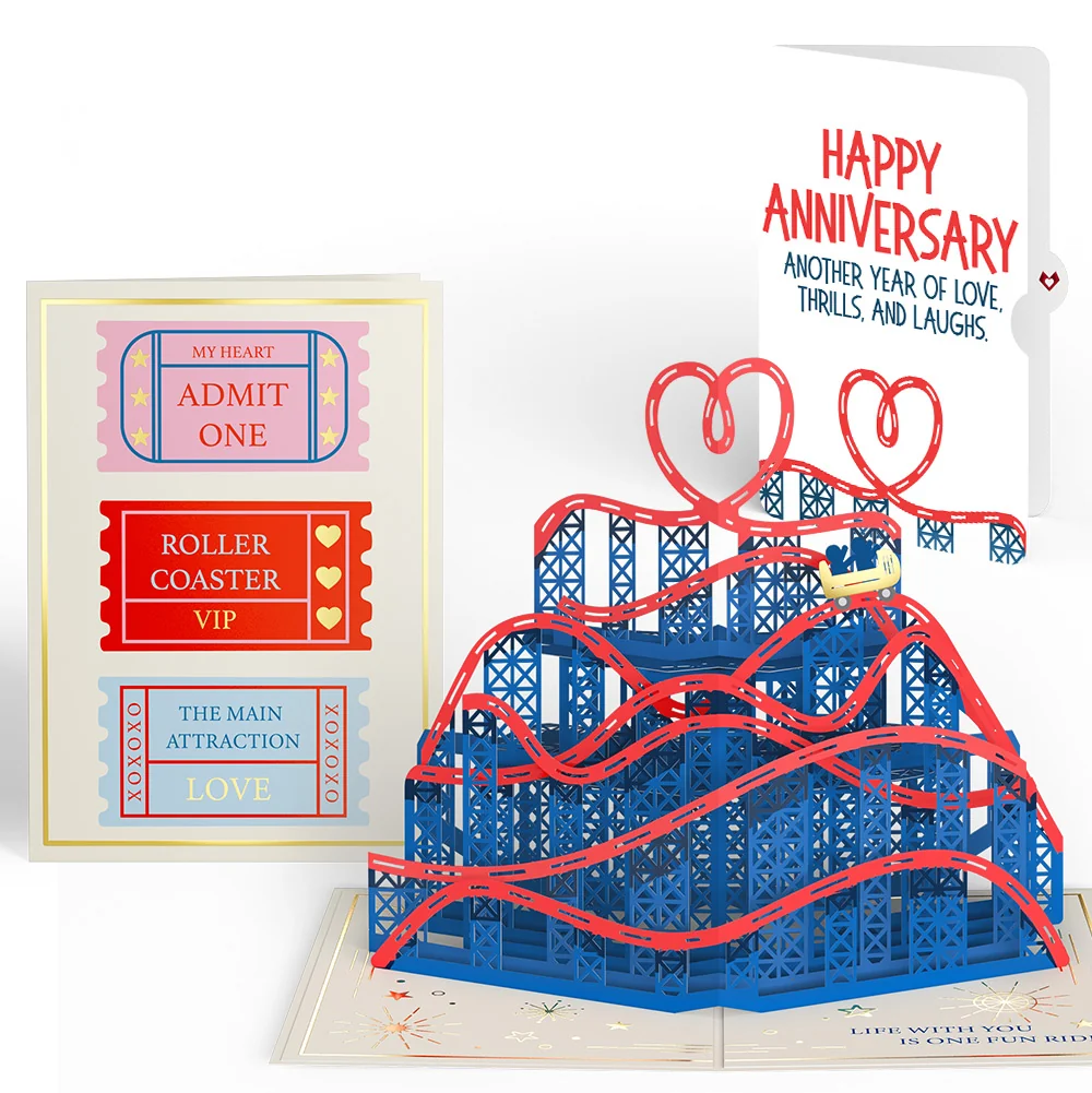 Lovepop Love Rollercoaster Pop-Up Card and Anniversary Sentiment Set