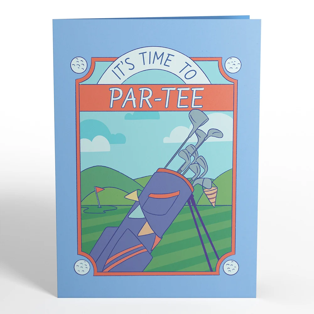 Lovepop Time to Par-Tee Birthday Golf Pop-Up Card - Image 4