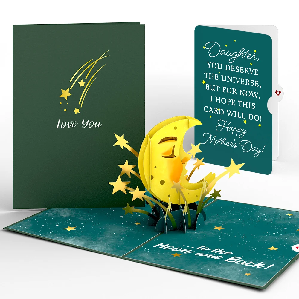 Lovepop Love You to the Moon and Back Mother's Day Pop-Up Card and Sentiment Set for Daughter