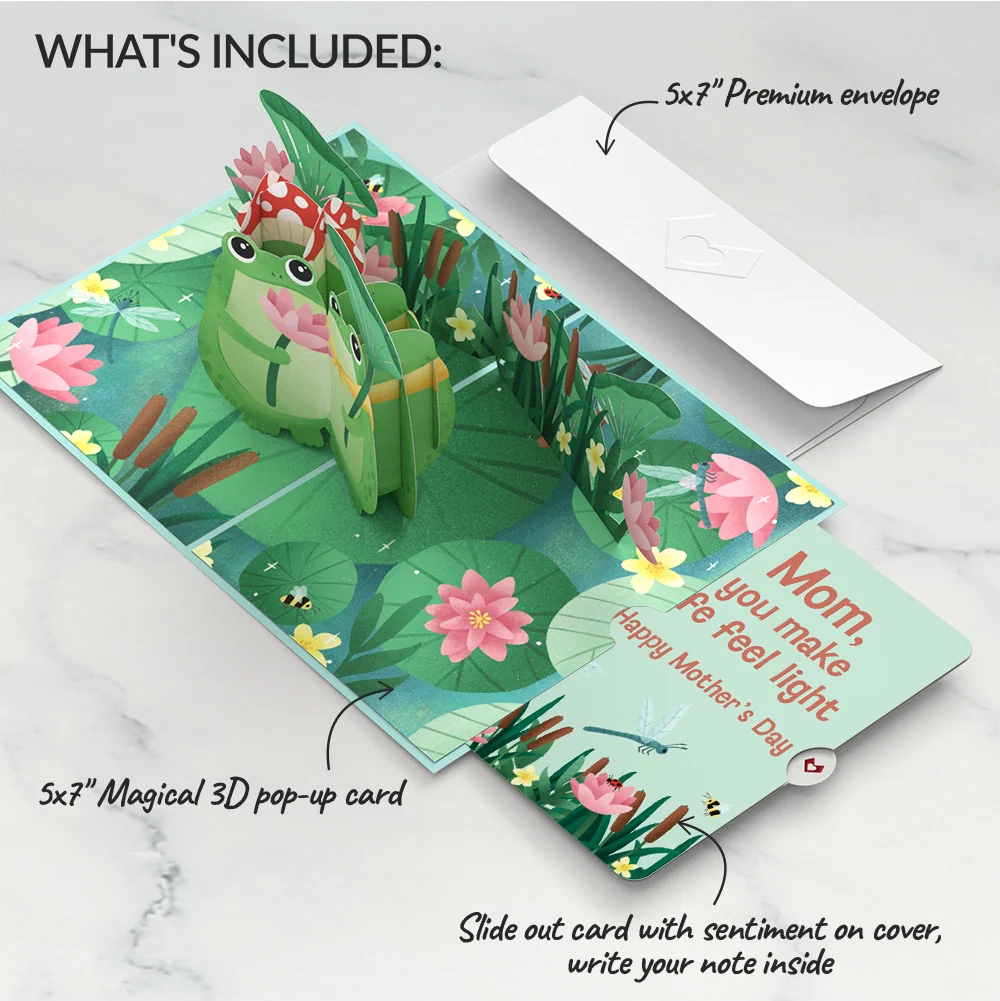 Lovepop Time Well Spent Frogs Mother’s Day Pop-Up Card and Sentiment Set for Mom - Image 2