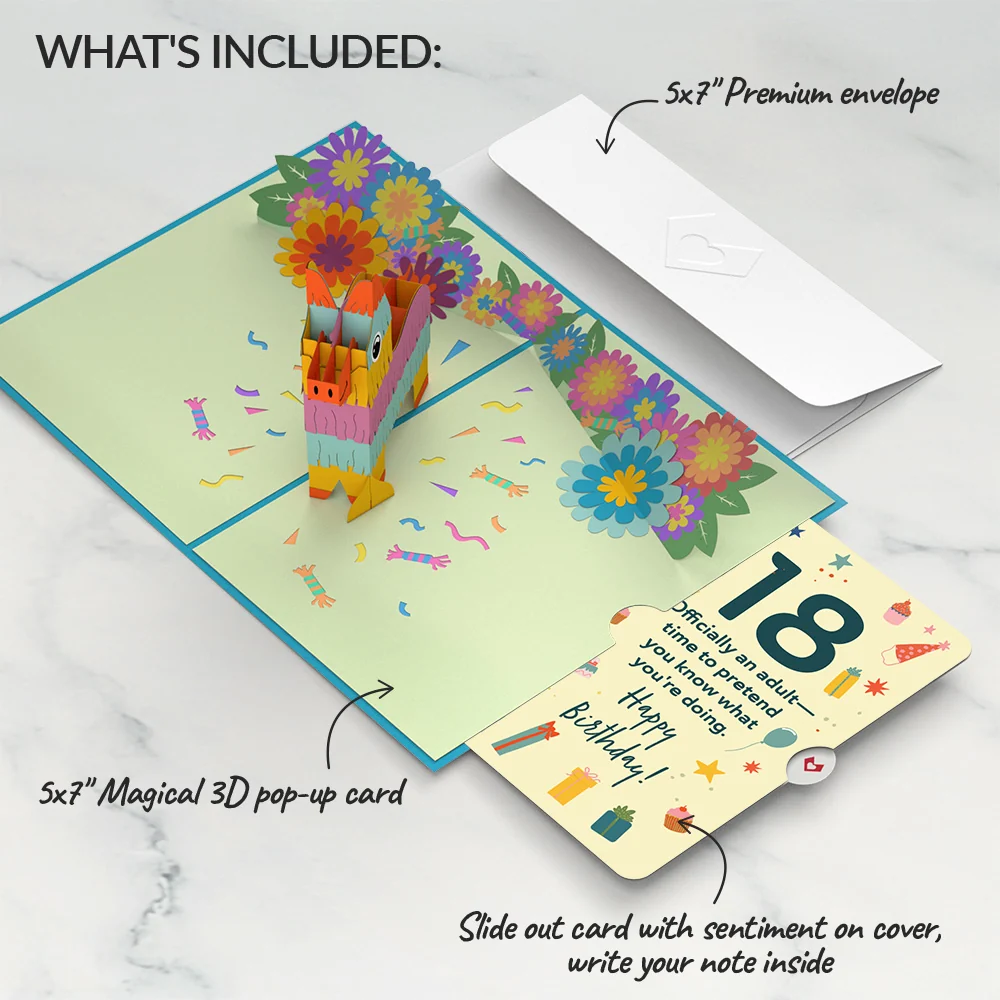 Lovepop Pinata 18th Birthday Pop-Up Card and Sentiment Set - Image 2