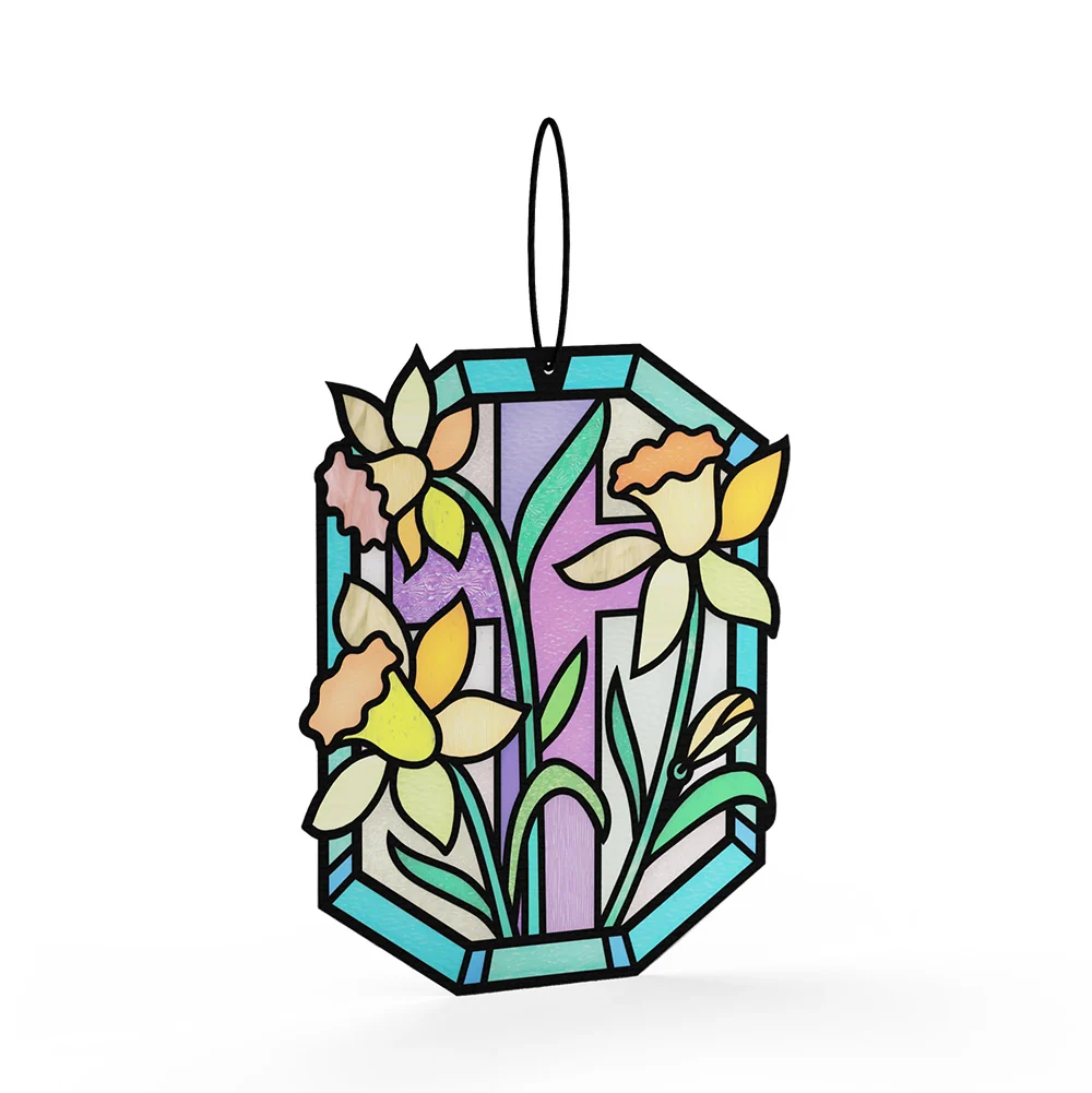 Lovepop Happy Easter Daffodil Easter Suncatcher Card and Sentiment Set for Mom Glass - Image 3