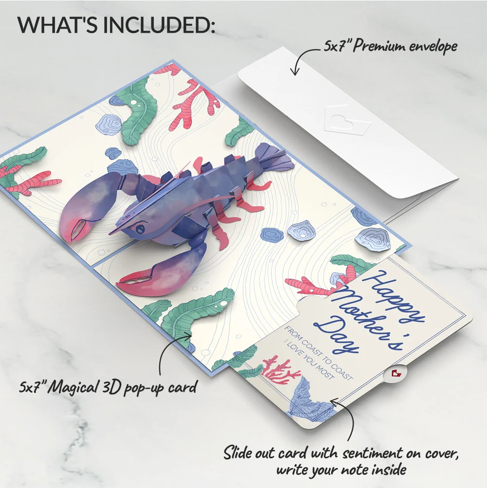 Lovepop Vibrant Lobster Mother’s Day Pop-Up Card and Sentiment Set for Mom - Image 2