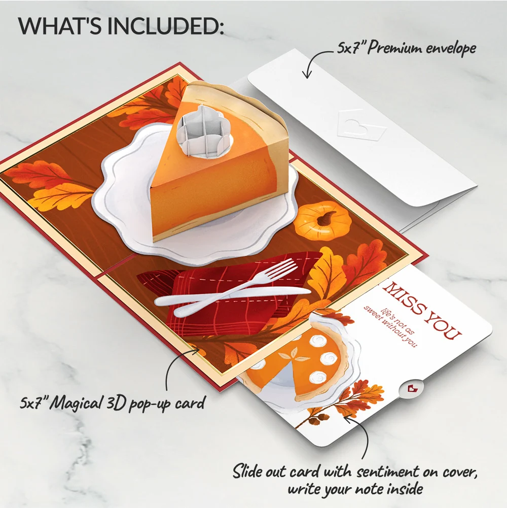 Lovepop Pumpkin Pie Miss You Pop-Up Card and Sentiment Set Cream - Image 2