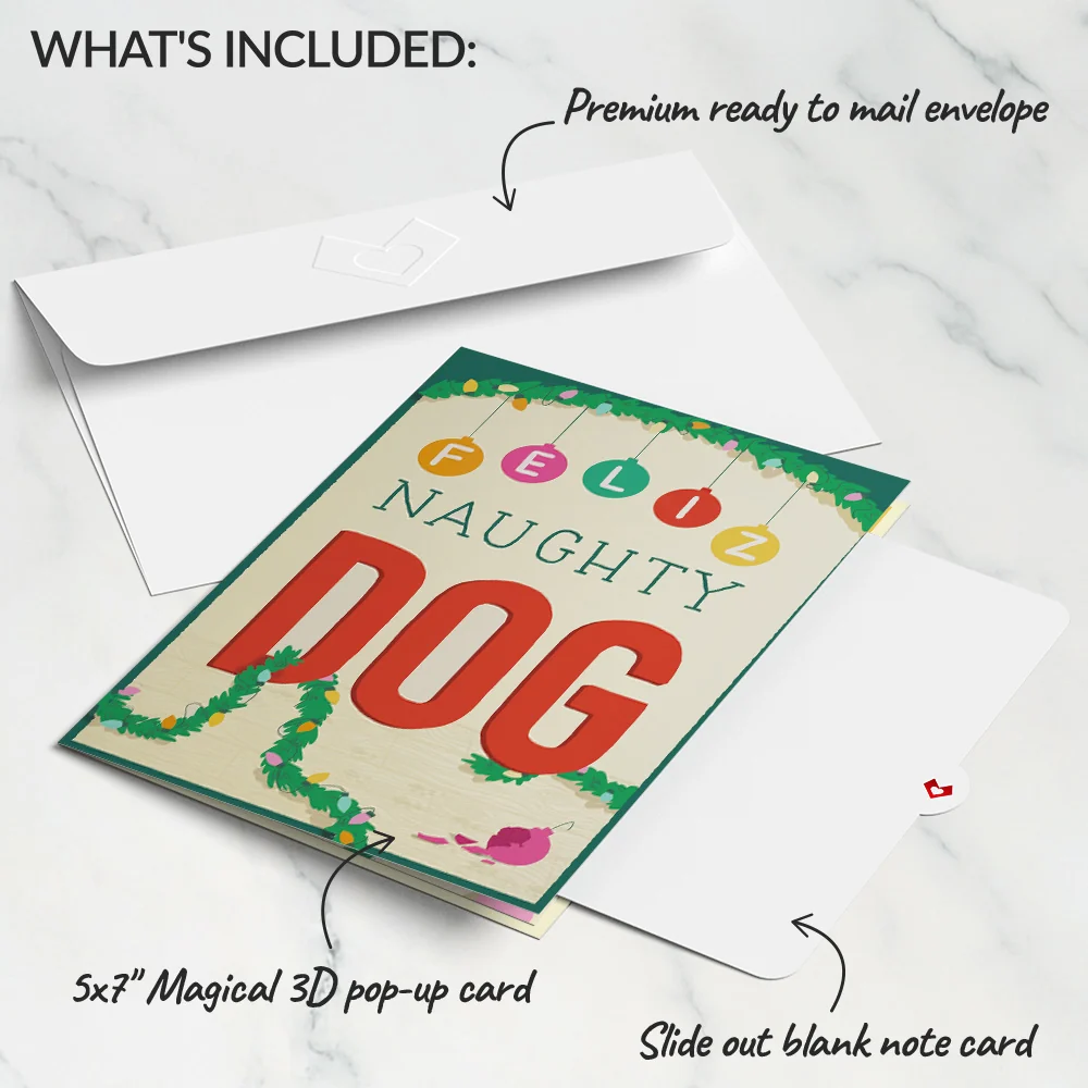 Lovepop Feliz Naughty Dog Christmas Pop-Up Card - Image 5
