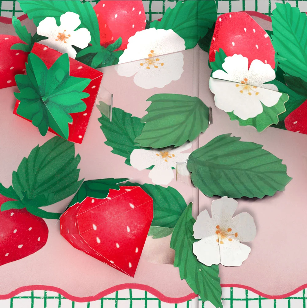 Lovepop Sweet Strawberry Patch Thank You Pop-Up Card and Sentiment Set - Image 3