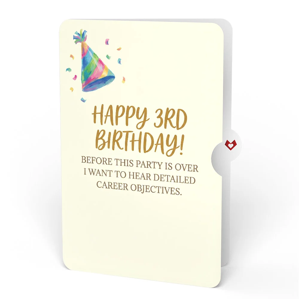 Lovepop Go Feral Raccoon 3rd Birthday Pop-Up Card and Career Objectives Sentiment Set Candle - Image 4