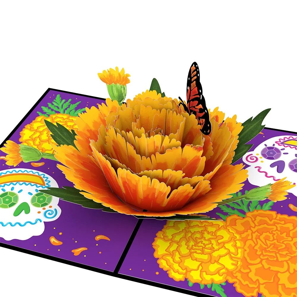 Lovepop Día de los Muertos Marigold Pop-Up Card - Image 2