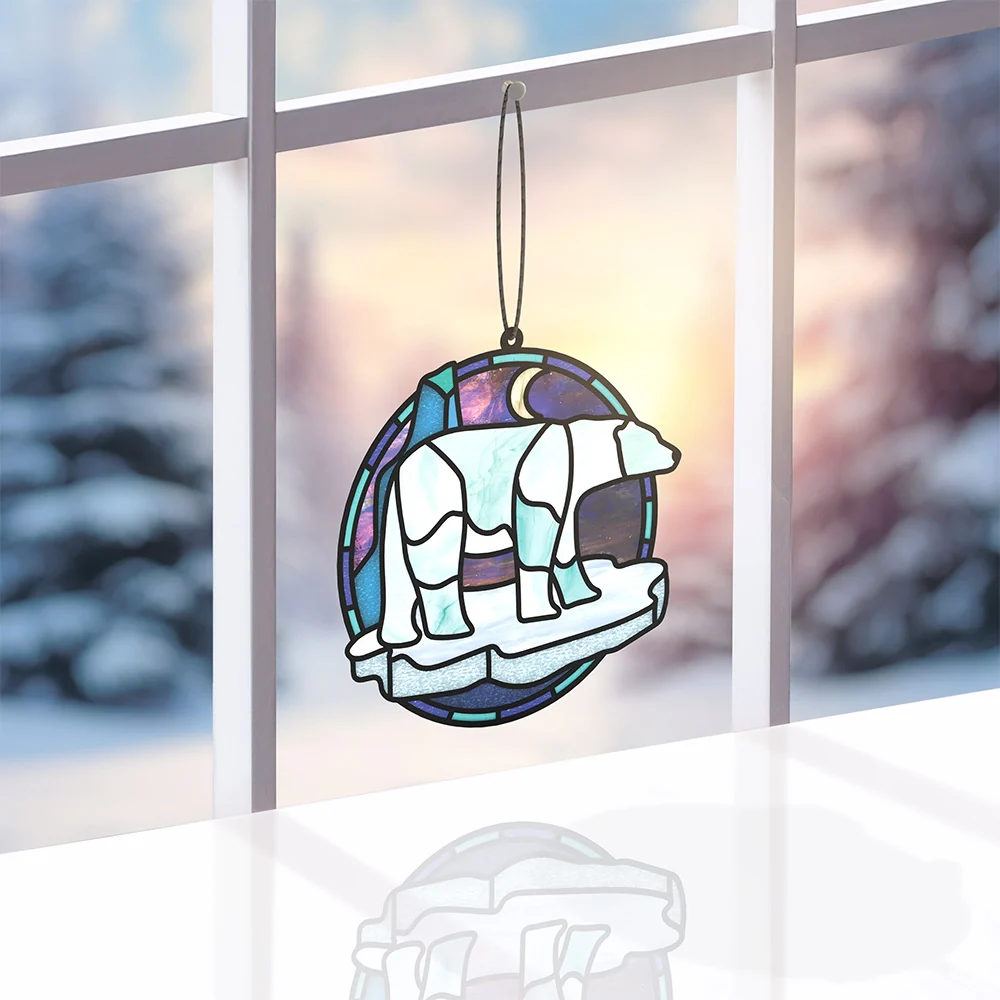 Lovepop Nature's Light Polar Bear Suncatcher Card