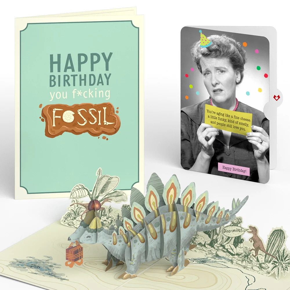 Lovepop Happy Birthday You F*cking Fossil Pop-Up Card and Sentiment Set