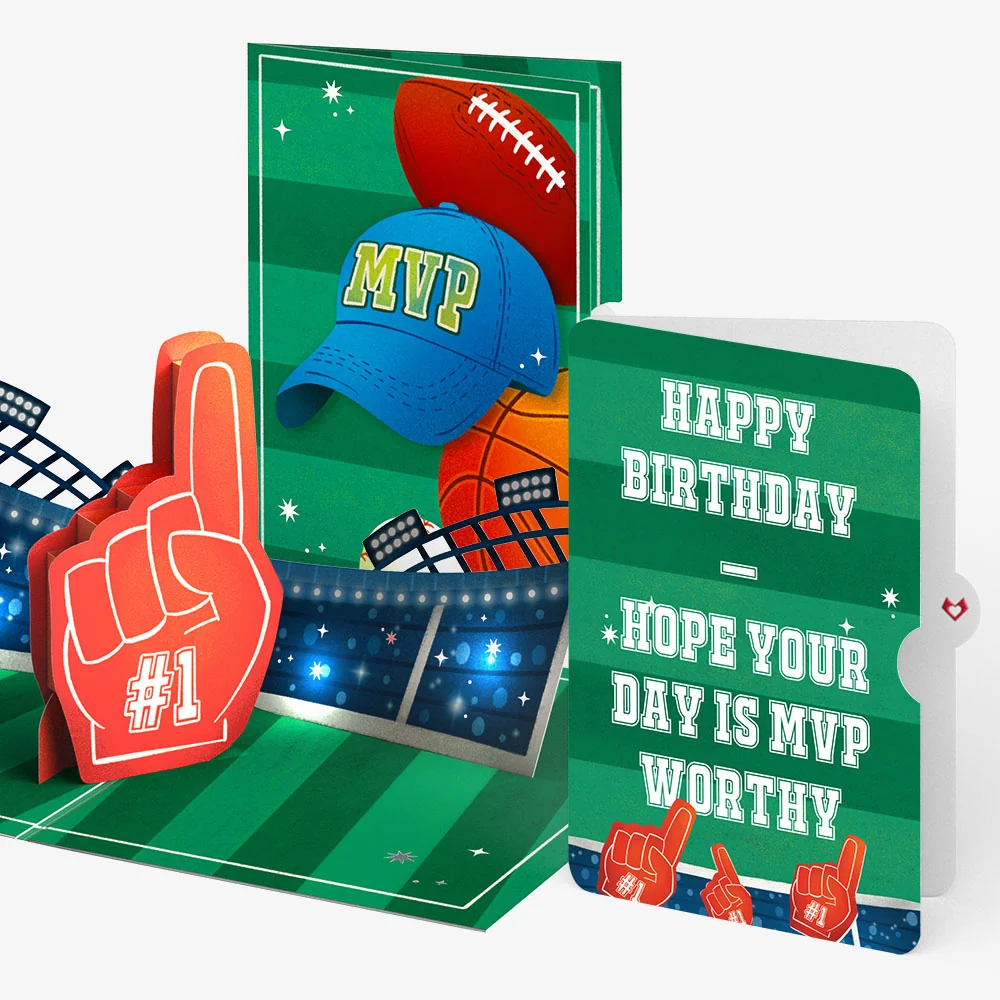 Lovepop MVP Stadium Birthday Music and Lights Pop-Up Card and Sentiment Set