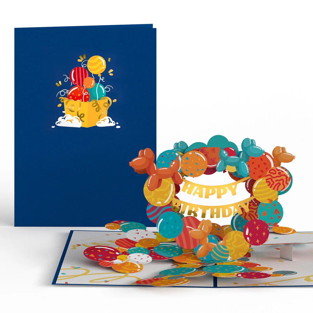 Lovepop Happy Birthday Banner and Balloons Pop-Up Card