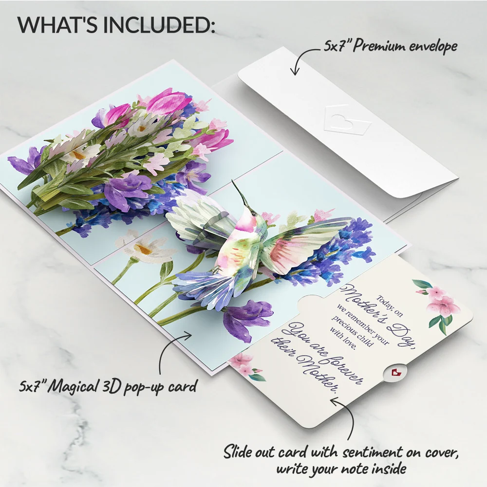 Lovepop Love in Bloom Hummingbird Mother's Day Pop-Up Card and You Are Forever Their Mom Sentiment Set - Image 2