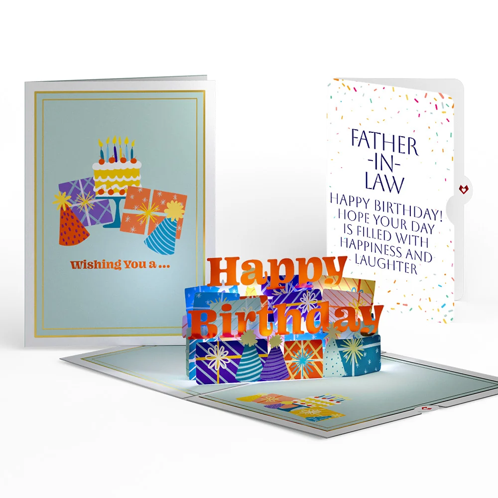 Lovepop Wishing You a Happy Birthday Music and Lights Pop-Up Card and Sentiment Set for Father-in-law