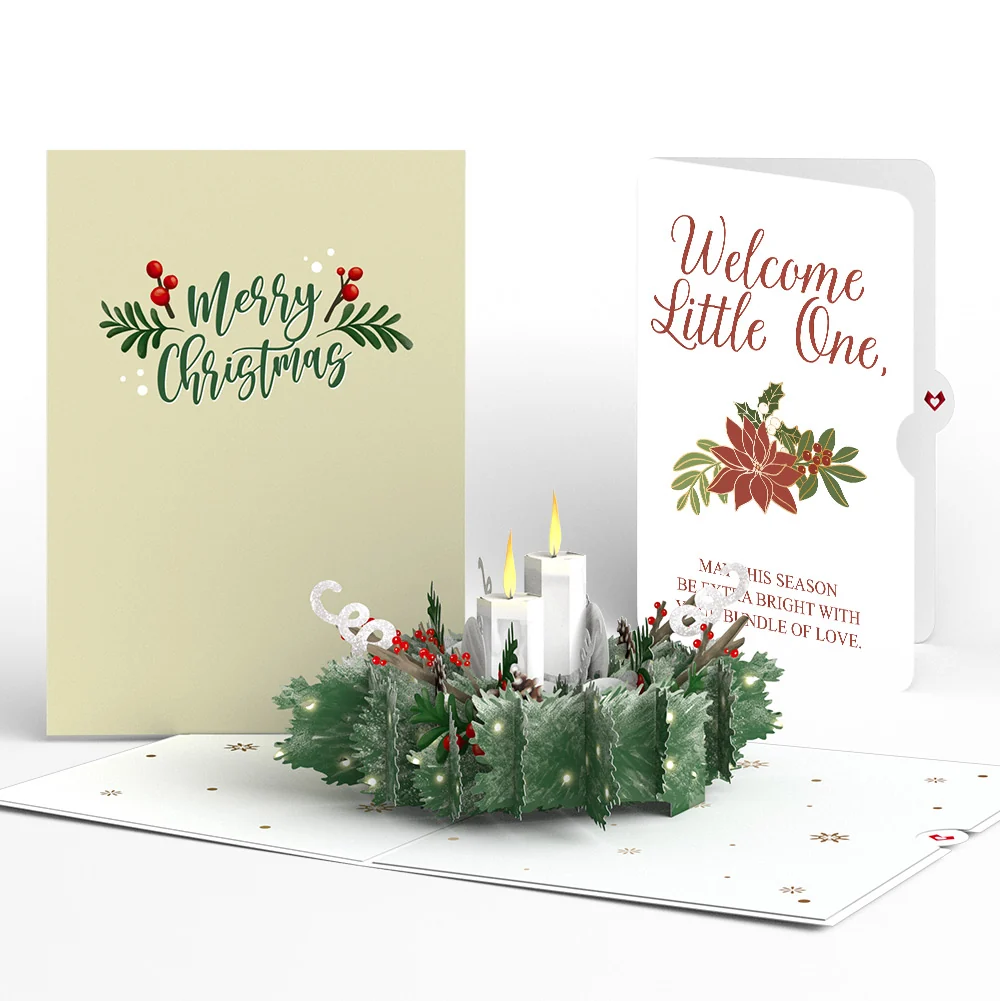 Lovepop Winter Greens Christmas Candle Pop-Up Card and Sentiment Set for Baby