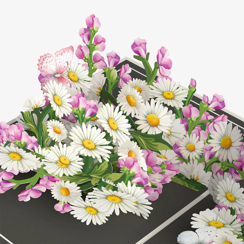 Lovepop Born to Bloom: April Birth Month Flowers Thank You Pop-Up Card and Sentiment Set Cream - Image 3