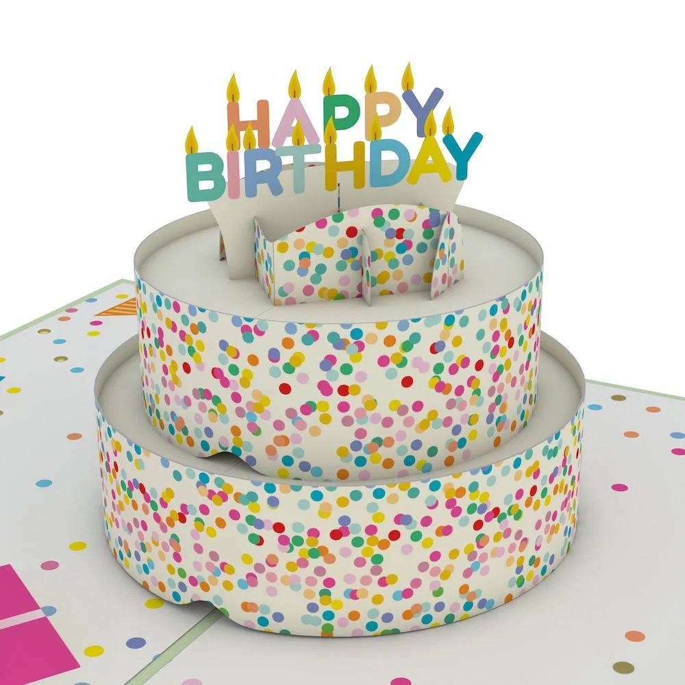 Lovepop Sprinkles Birthday Cake with Cat Laser Eyes Pop-Up Card and Sentiment Set Candle - Image 3