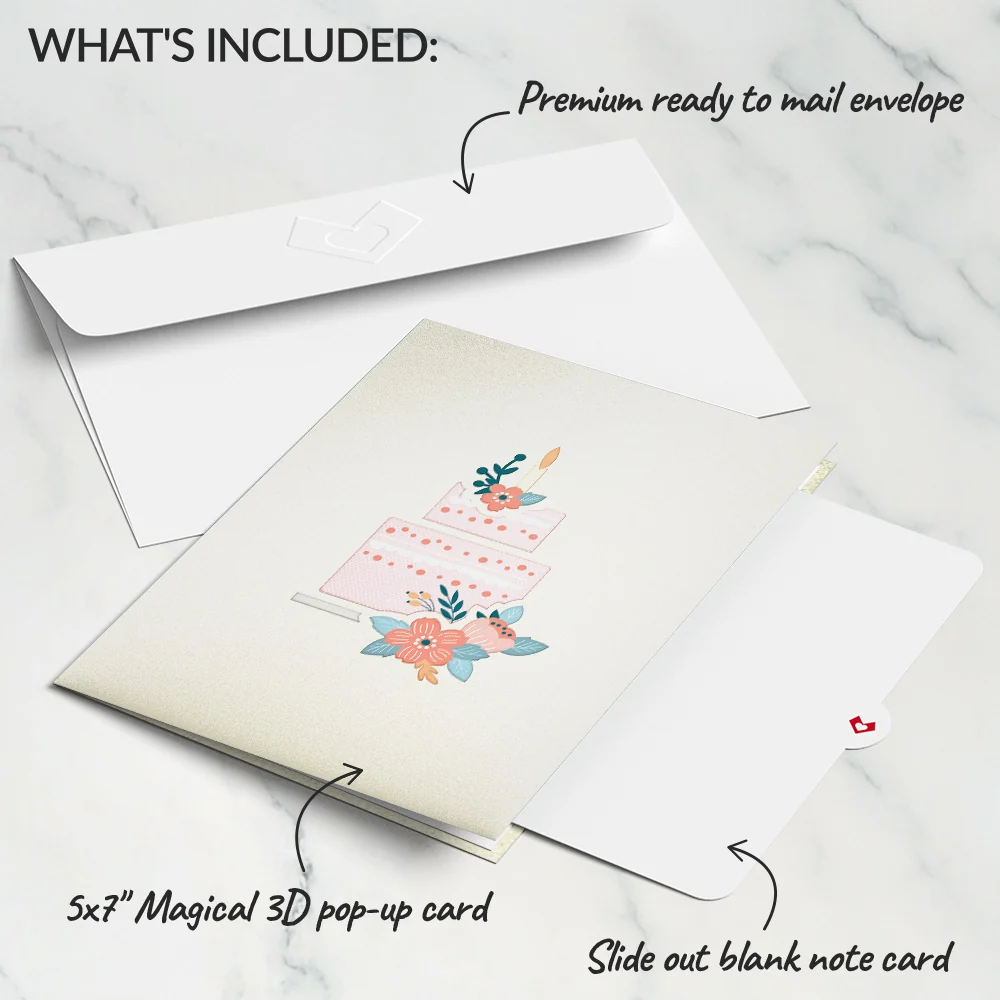 Lovepop Floral Birthday Cake Pop-Up Card Candle - Image 5