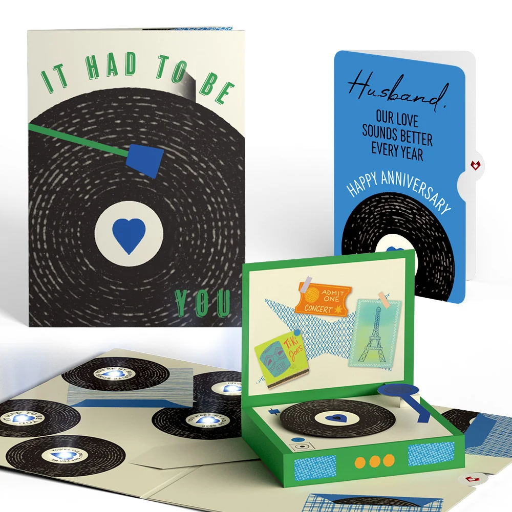 Lovepop It Had to Be You Anniversary Music and Light Pop-Up Card and Sentiment Set for Husband Cream