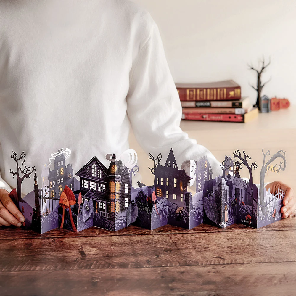 Lovepop Enchantingly Eerie Halloween Village Loooooong Card (Expands to 2 feet)