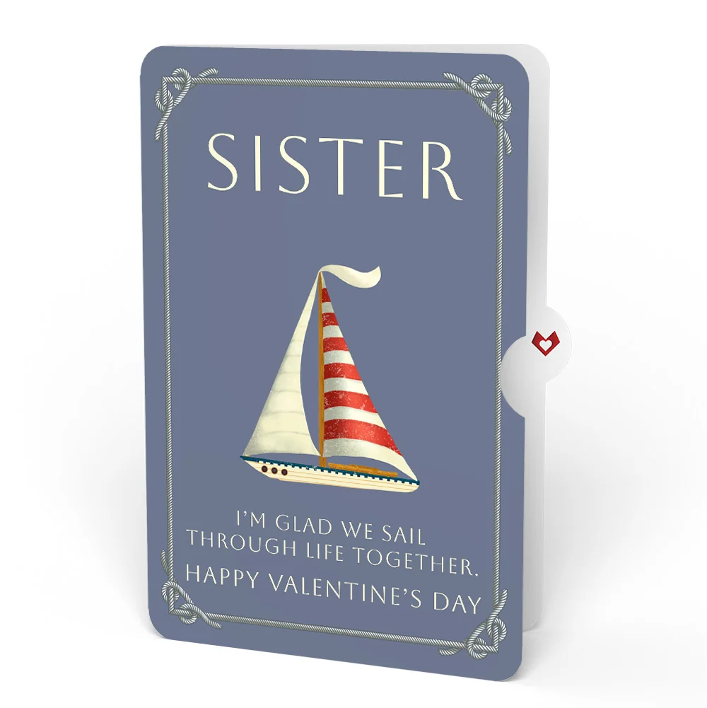 Lovepop Sailboat on the Horizon Valentine Pop-Up Card and Sentiment Set for Sister Poster - Image 4