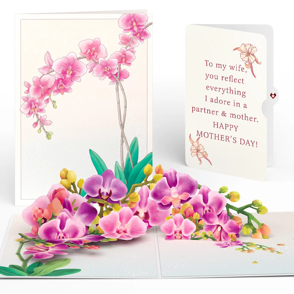 Lovepop Watercolor Orchid Mother's Day Pop-Up Card and Sentiment Set for Wife