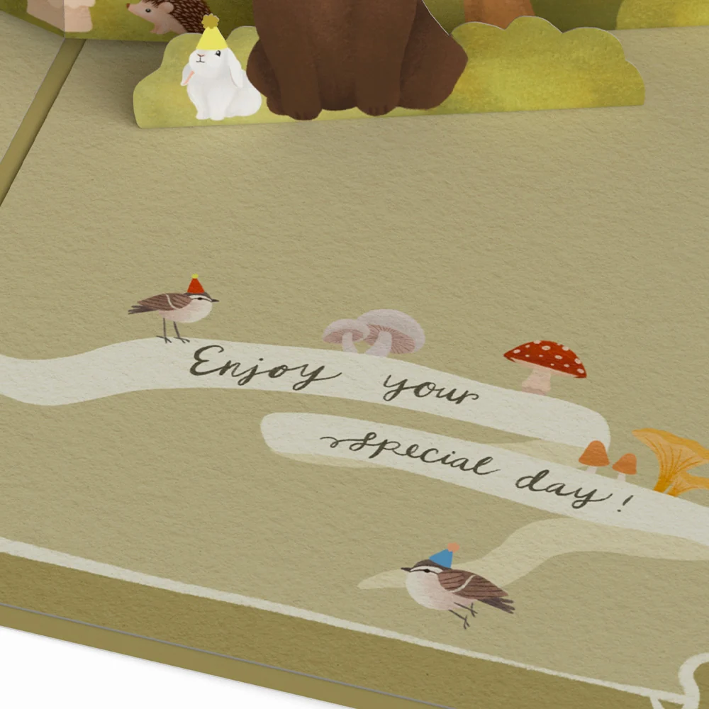 Lovepop Woodland Birthday Party Pop-Up Card - Image 3