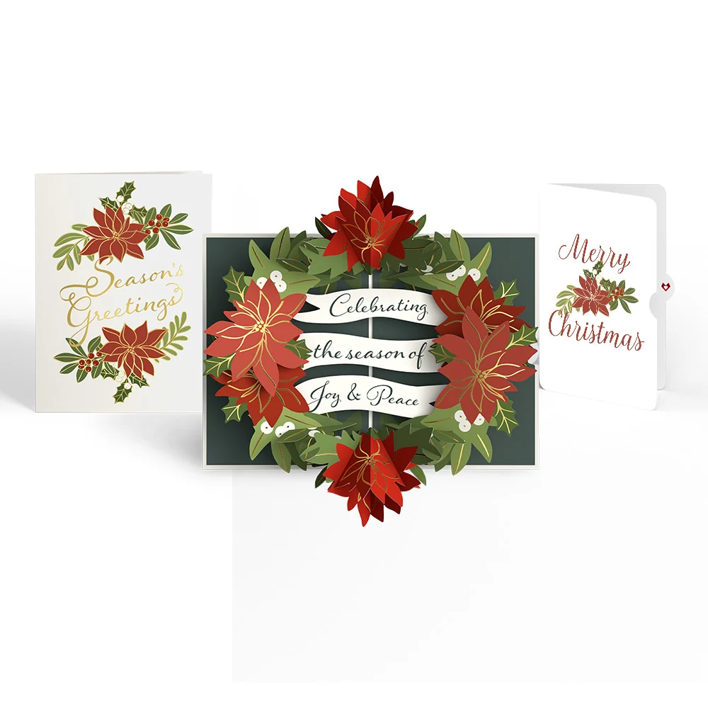 Lovepop Season's Greetings Poinsettia Wreath Pop-Up Card and Sentiment Set