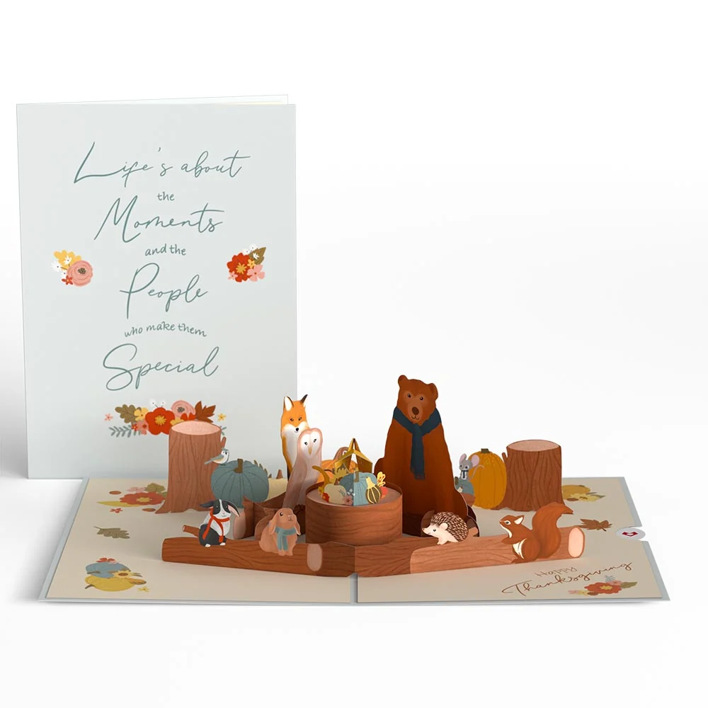 Lovepop Woodland Harvest Thanksgiving Animals Pop-Up Card
