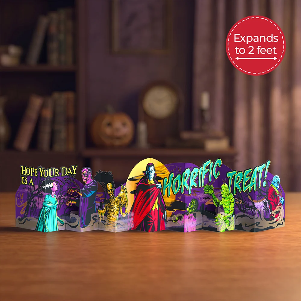 Lovepop Universal Monsters Hope Your Day Is a Horrific Treat Loooooong Card (Expands to 2 feet)
