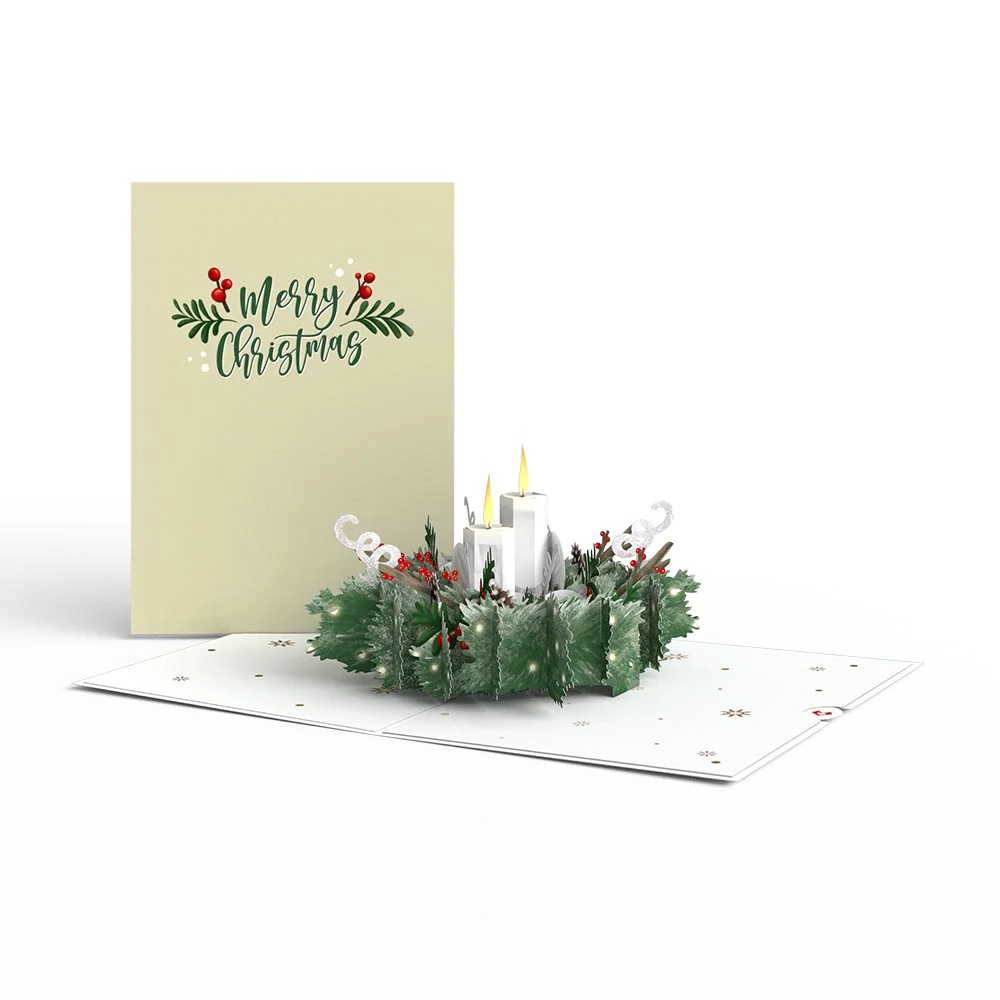 Lovepop Winter Greens Christmas Candle Pop-Up Card
