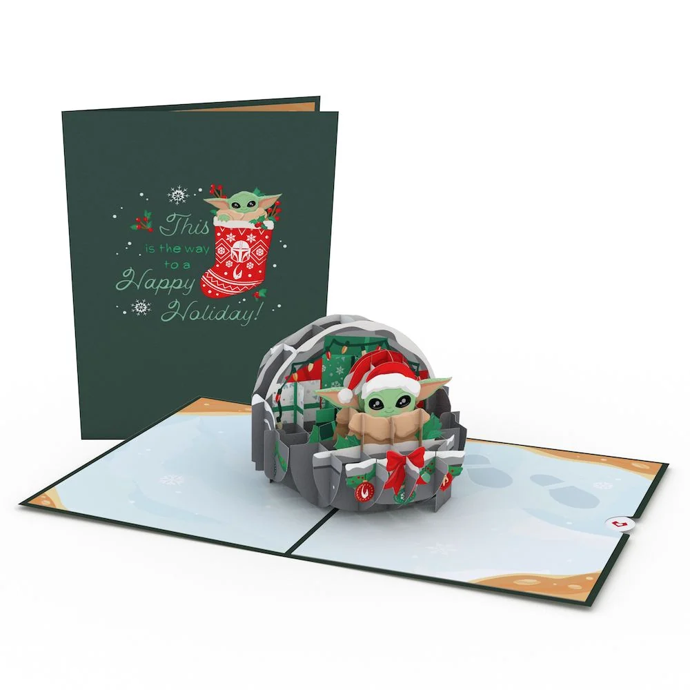 Lovepop Star Wars The Mandalorian Grogu Happy Holidays Pop-Up Card