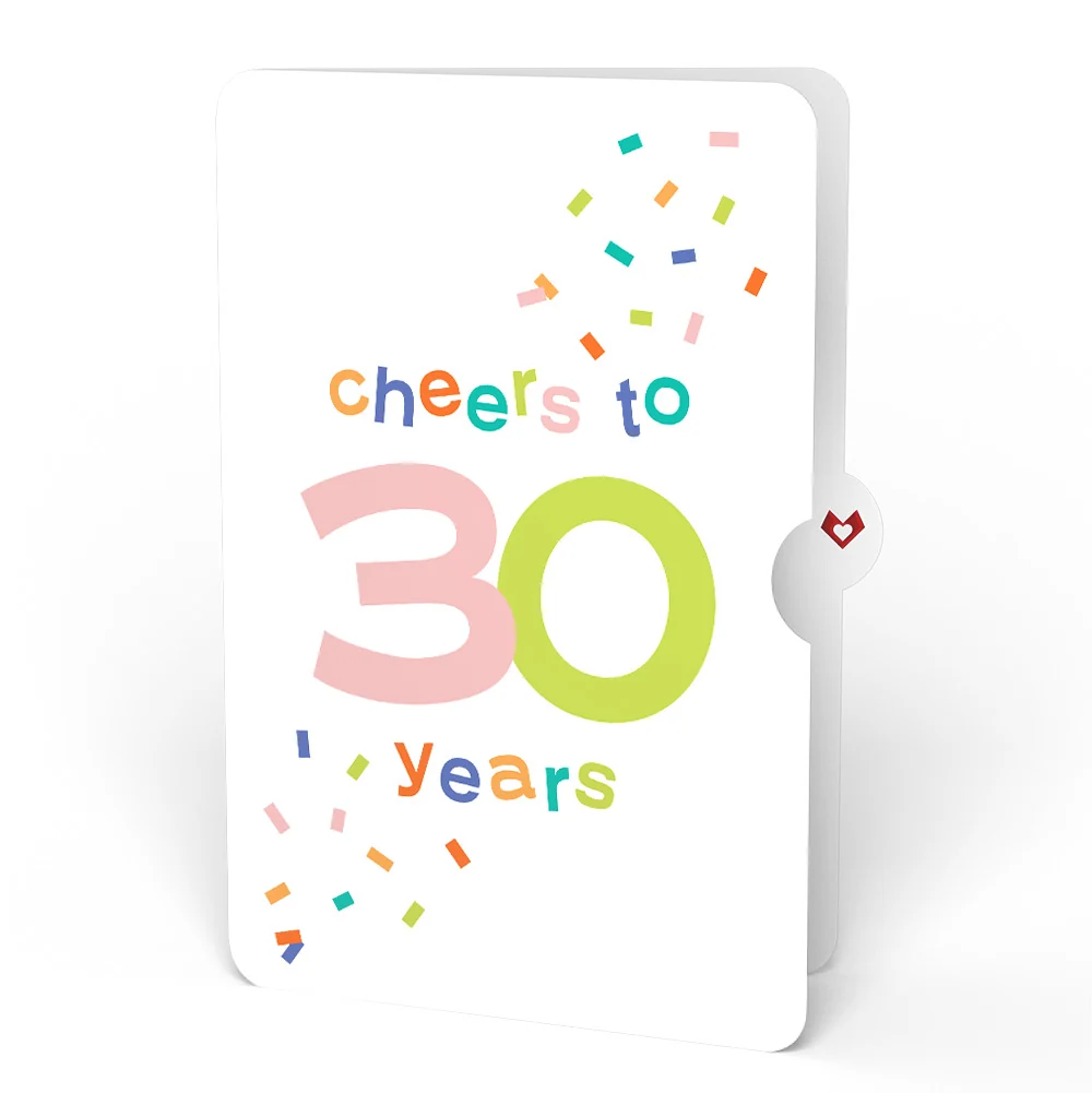 Lovepop Wishing You a Happy 30th Birthday Music and Lights Pop-Up Card and Confetti Cake Sentiment Set - Image 4