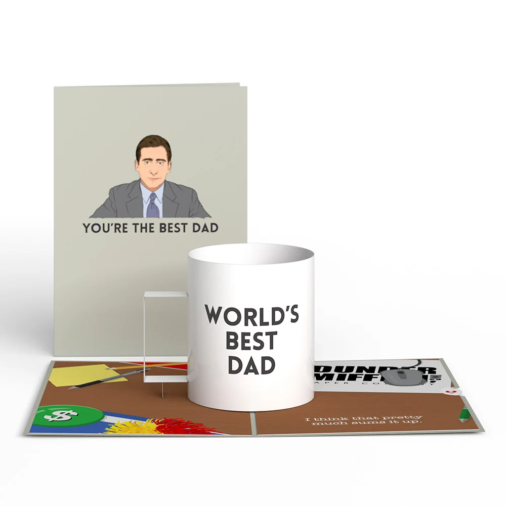 Lovepop The Office World’s Best Dad Pop-Up Card Coffee - Image 2