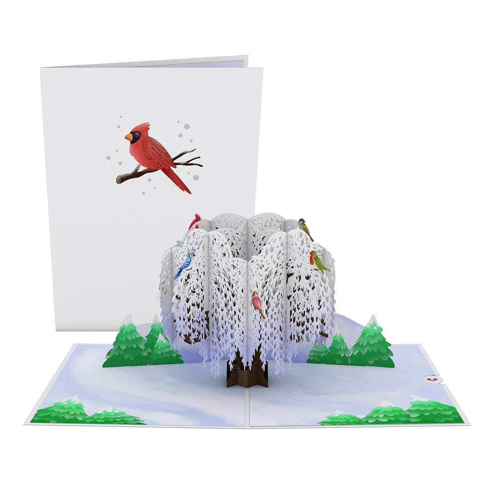 Lovepop Winter Willow Tree Birds Pop-Up Card