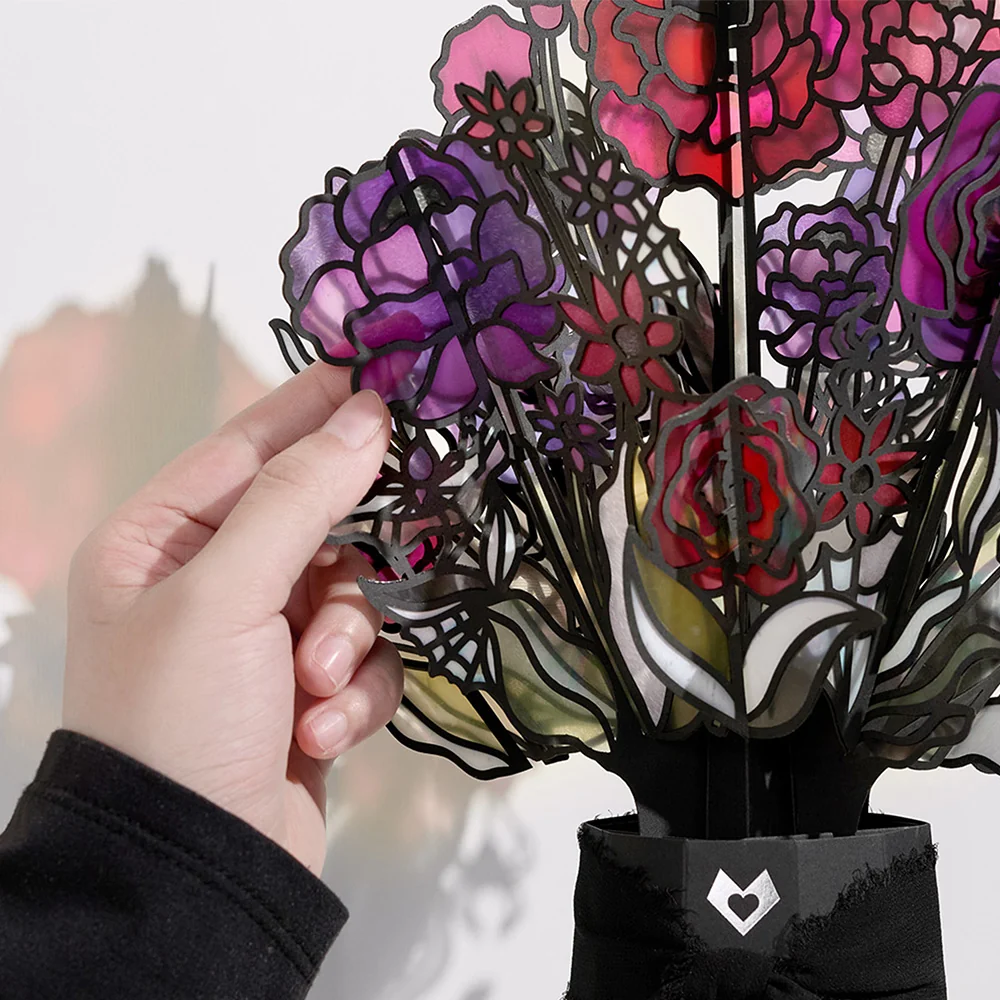 Lovepop Moonlit Amethyst Halloween Suncatcher Bouquet and Glow In The Dark Sentiment Set Glass - Image 3