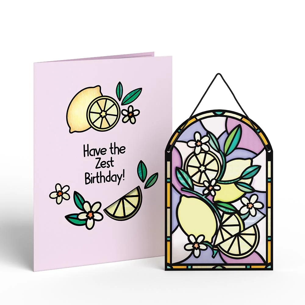 Lovepop Have The Zest Birthday Suncatcher Card & Pop-Up Bouquet Bundle - Image 2