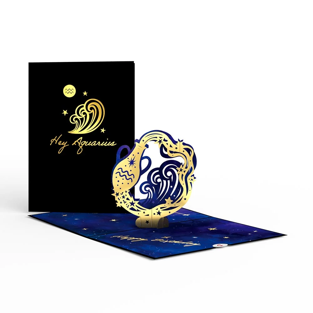 Lovepop Aquarius Zodiac Birthday Pop-Up Card