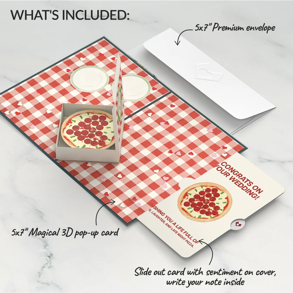 Lovepop Pizza Love Wedding Pop-Up Card and Sentiment Set - Image 2