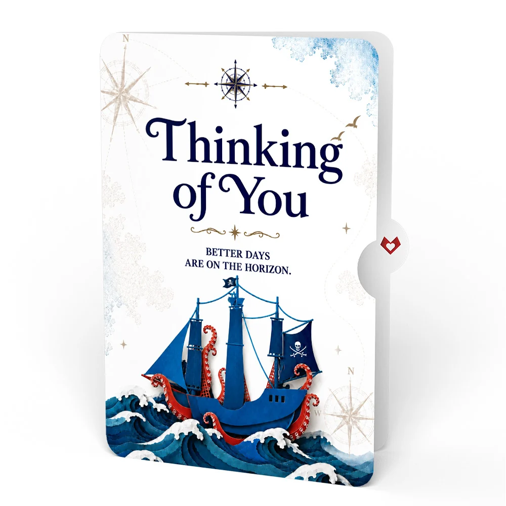 Lovepop Pirate Ship Thinking of You Unboxed Pop-Up Paper Sculpture and Sentiment Set - Image 4