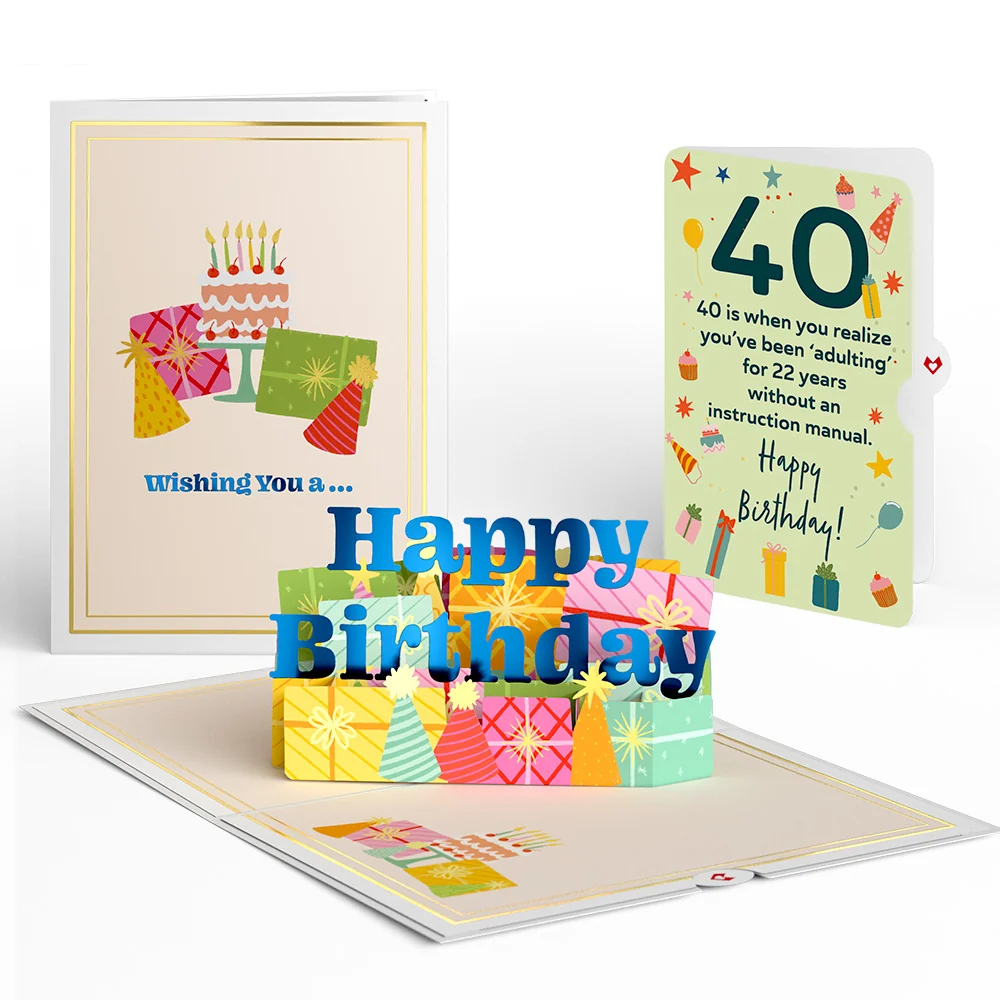 Lovepop Wishing You a Happy 40th Birthday Pop-Up Card and Sentiment Set