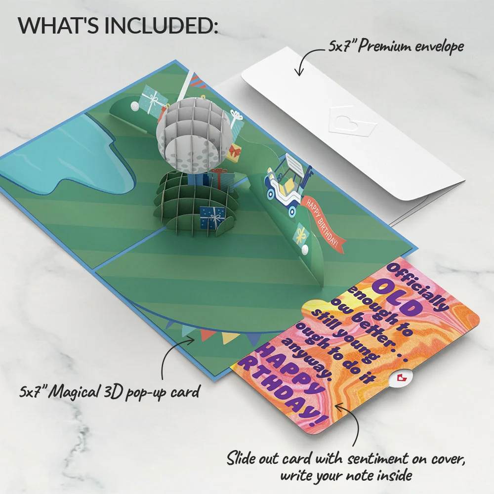 Lovepop Time to Par-Tee Birthday Golf Pop-Up Card and Sentiment Set - Image 2