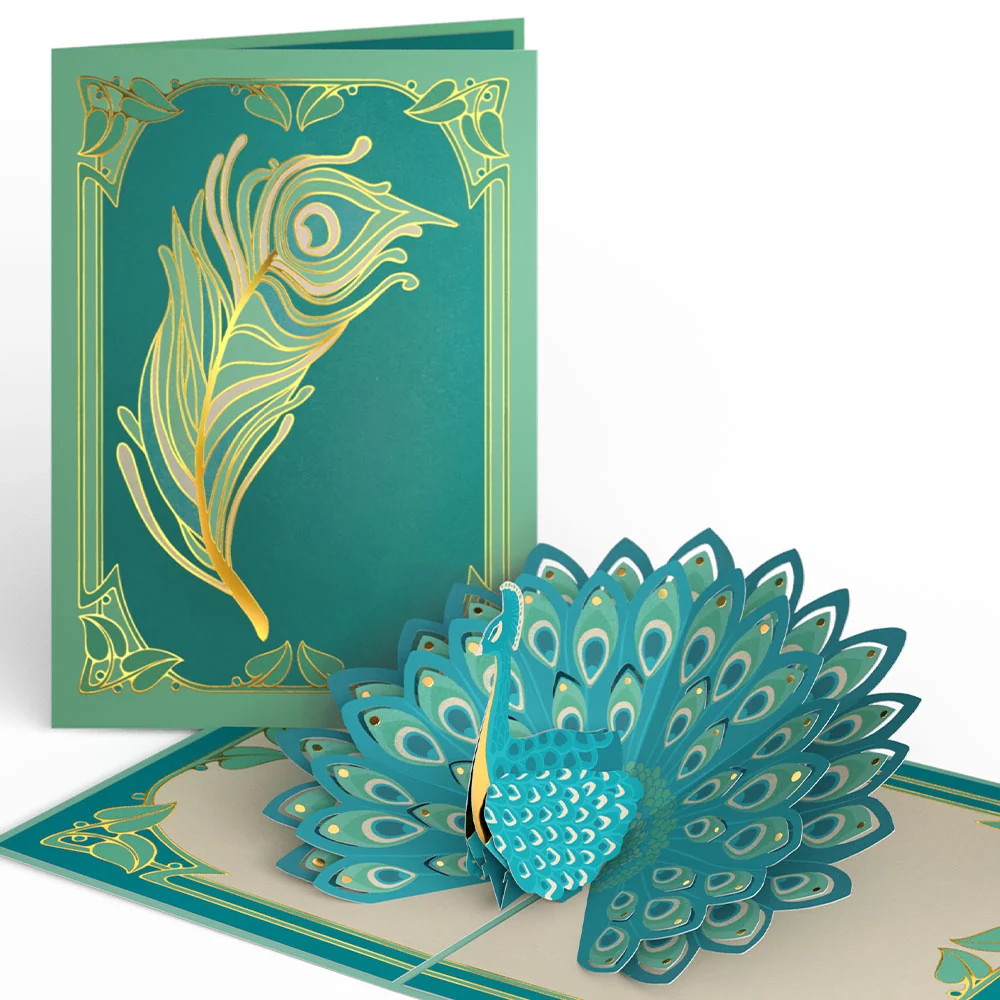 Lovepop Art Deco Peacock Pop-Up Card